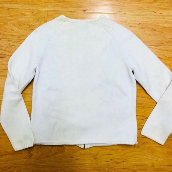 Vintage Land's End White Jacket Cardigan Size Small - Picture 2 of 6